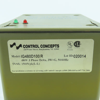 Control Concepts IG480D100R Surge Suppressor 480V 3PH Delta 3W+G 50/60HZ