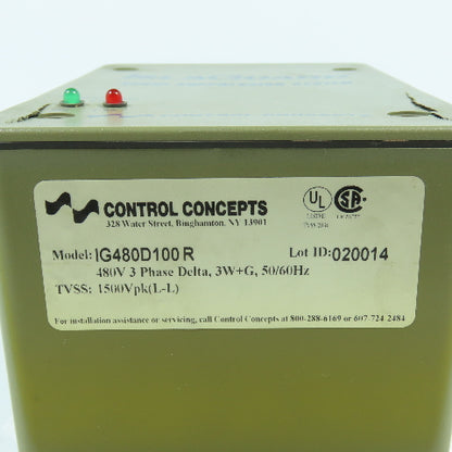 Control Concepts IG480D100R Surge Suppressor 480V 3PH Delta 3W+G 50/60HZ