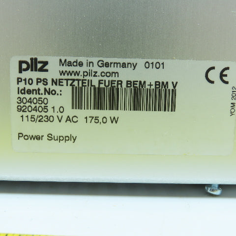 Pilz P10 PS NETZEIL FUER BEM+BM V 304050 Power Supply Module 115/230VAC 175.0W