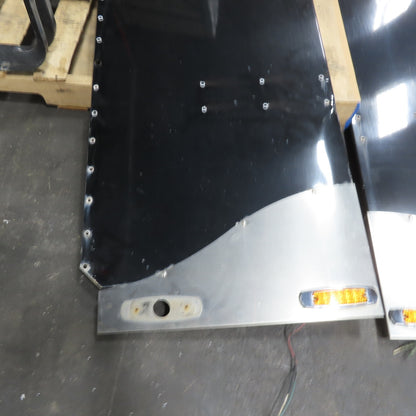 Peterbilt 379 Black Left & Right Side Upper/Lower Cab Extender Wings W/Brackets