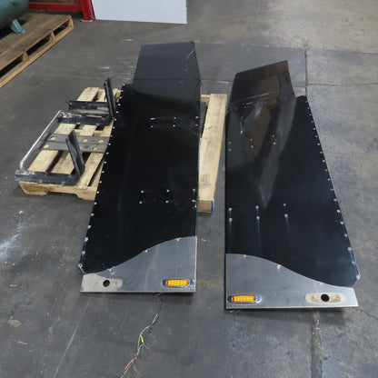 Peterbilt 379 Black Left & Right Side Upper/Lower Cab Extender Wings W/Brackets