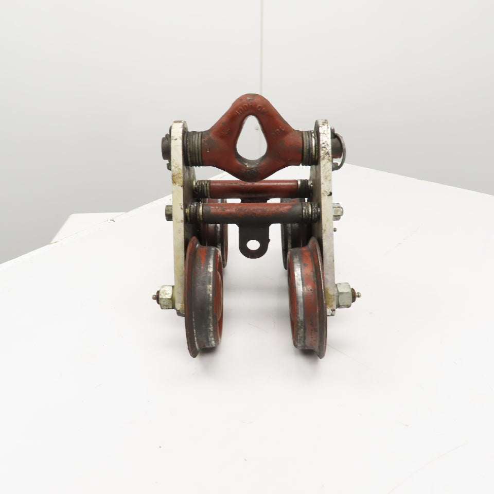 3 Ton Aluminum Frame Push/Pull Manual Hoist Beam Trolley 4" To 5-1/2" Flange