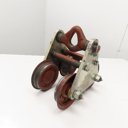 3 Ton Aluminum Frame Push/Pull Manual Hoist Beam Trolley 4" To 5-1/2" Flange