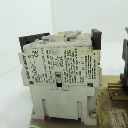 Allen Bradley 505-TOD-A1C 3Ph Reversing Motor Starter 600VAC 120V Coil