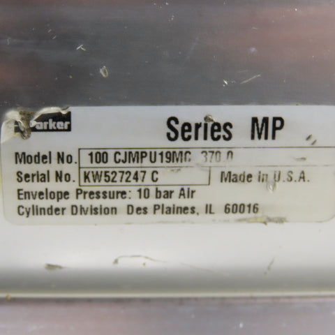 Parker 100 CJMPU19MC 370.0 Double Acting Pneumatic Cylinder 100mm Bore 10-Bar