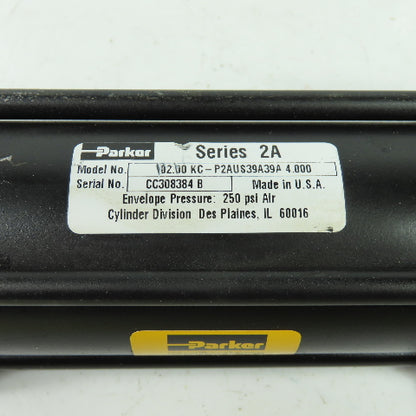 Parker 0.200 KC-P2AUS39A39A 4.000 Double Acting/End Hydraulic Cylinder 2" Bore