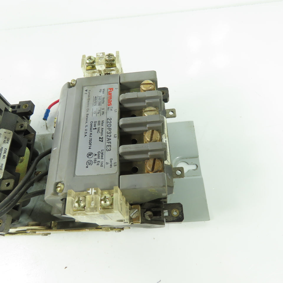 Furnas 22DP32AFE3 Size 1 3Ph Reversing Motor Starter 27A 600VAC 120V Coil