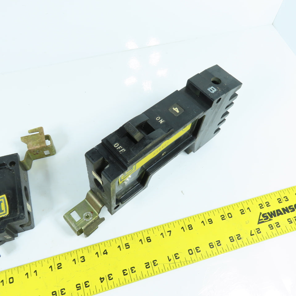 Square D FY-14015-P 15A Molded Case Single Pole Circuit Breaker Lot Of 2