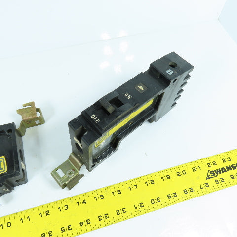 Square D FY-14015-P 15A Molded Case Single Pole Circuit Breaker Lot Of 2