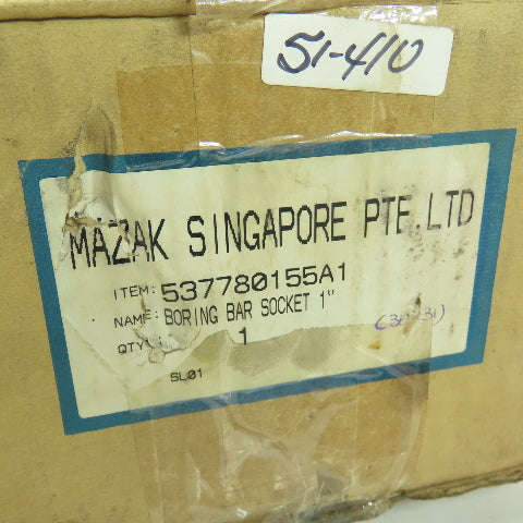 Mazak 537780155A1 Boring Bar Socket 1"  8-1/2" OAL