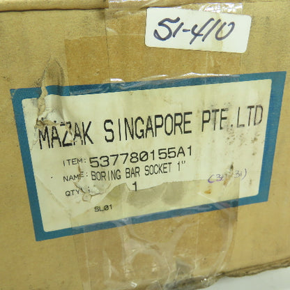 Mazak 537780155A1 Boring Bar Socket 1"  8-1/2" OAL