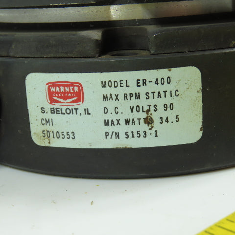 Warner 5153-1 ER-400 Electromagnetic Dynamic Brake 3/4" Bore 90VDC