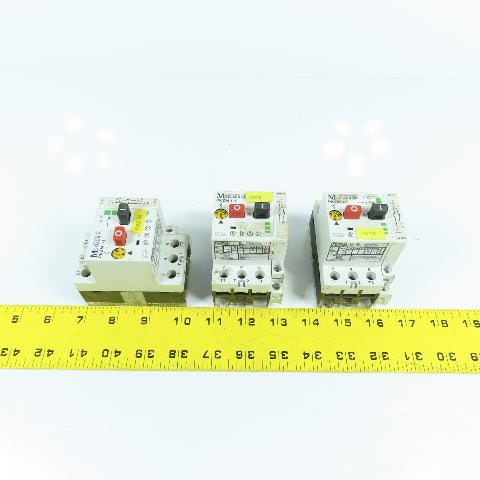 Moeller PKZM1-1 1/2HP Manual Motor Starter Protector 0.6-1.0A W/ Aux Lot Of 3