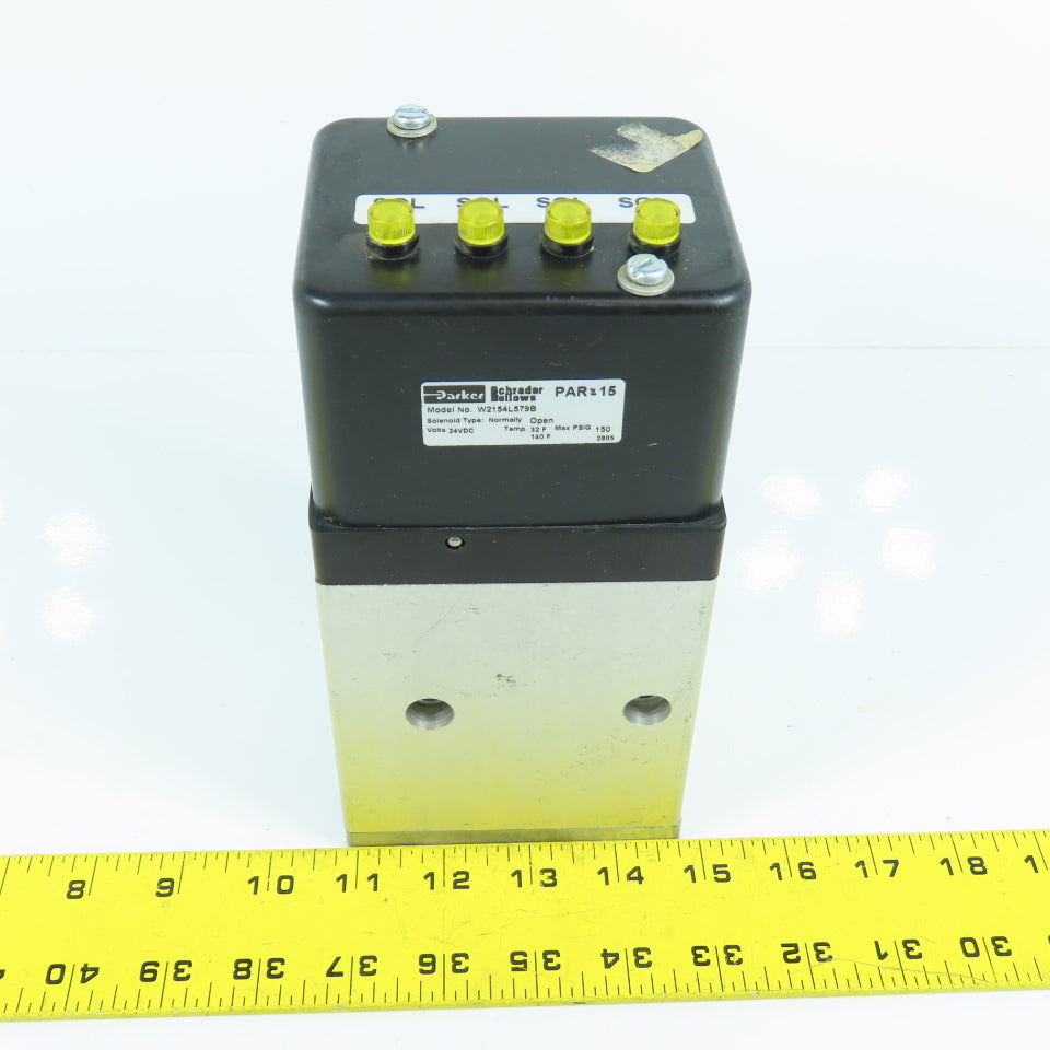 Parker W2154L579B Normally Open Pneumatic Solenoid Valve 150PSI 24VDC Coil