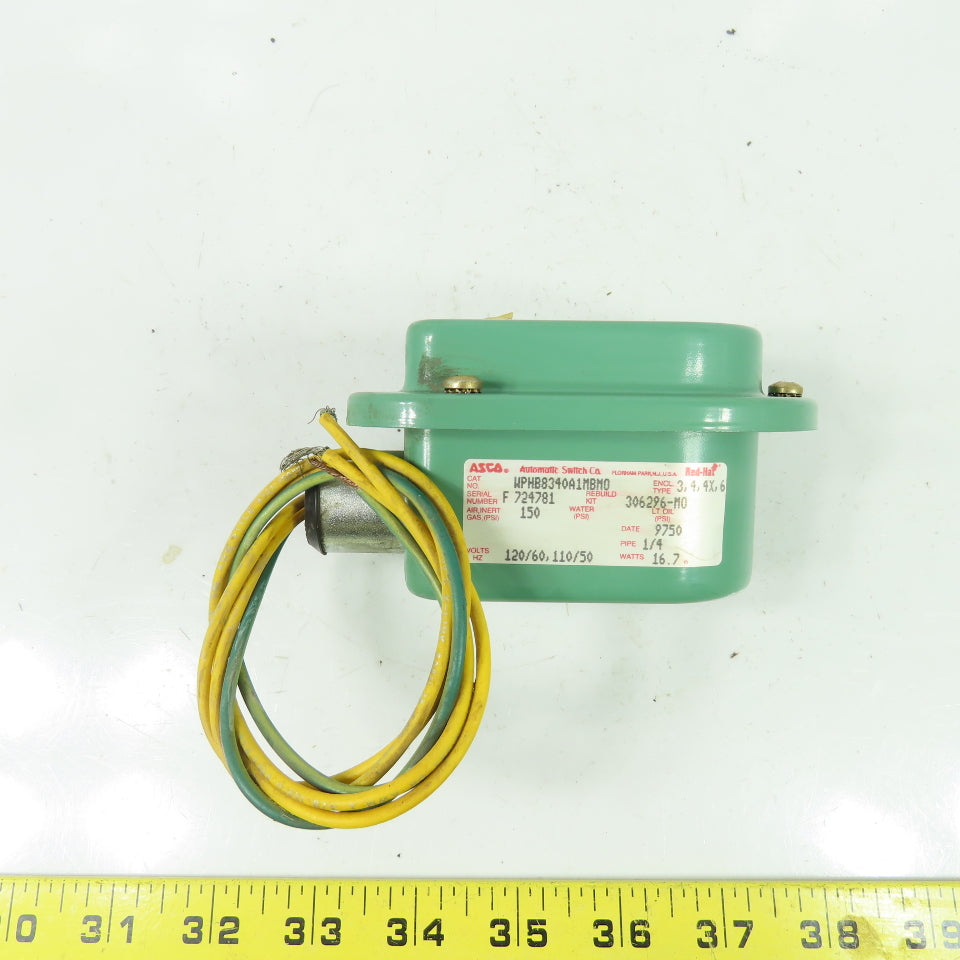 Asco WPHB8340A1MBM0 Red Hat 150PSI 120V Solenoid Vale Coil 1/4