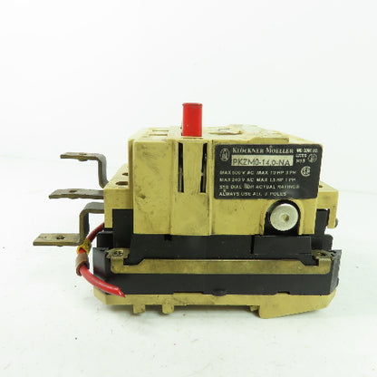 Klockner Moeller PKZM0-14,0-NA Circuit Breaker 600VAC 10HP 3Ph