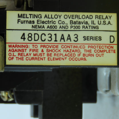 Furnas 22DP32AFE3 Size 1 Reversing Starter Contactor 27A 120V Coil W/ Overload