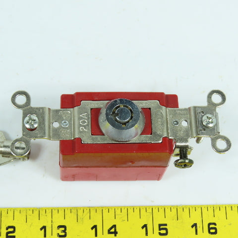 Hubbell 20A 120-277VAC Barrel Key Locking Switch 2-Position W/ 2 Keys
