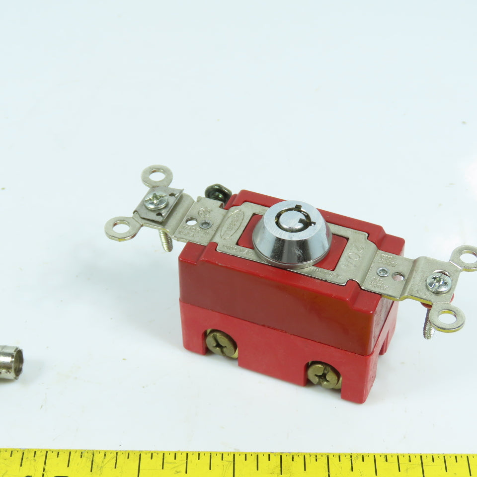 Hubbell 20A 120-277VAC Barrel Key Locking Switch 2-Position W/ 2 Keys