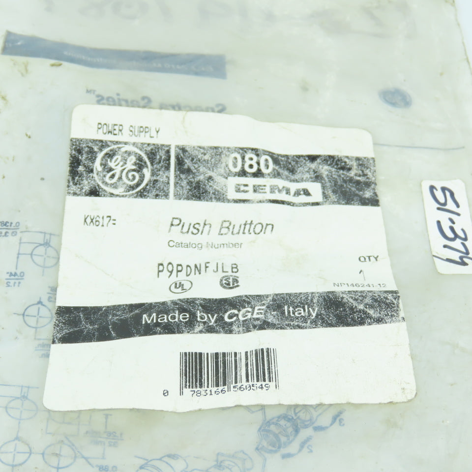 GE Cema P9PDNFJLB Illuminated Push Button Switch Module 380VAC Max