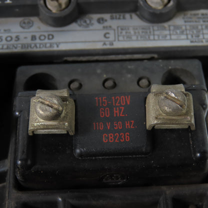 Alen Bradley 505-B0D Ser C Size 1 Reversing Contactor 2-10HP 600V 120V Coil 27A