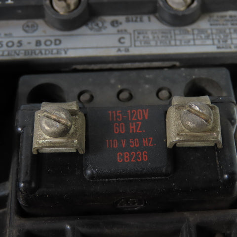 Alen Bradley 505-B0D Ser C Size 1 Reversing Contactor 2-10HP 600V 120V Coil 27A