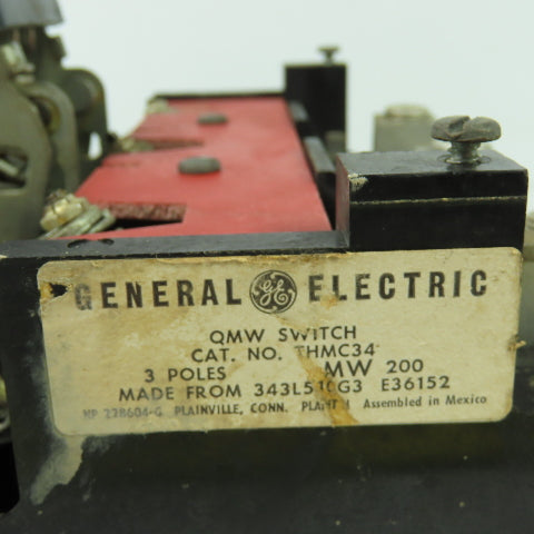General Electric THMC34 QMW 3-Pole Fusible Disconnect Switch 600V 200A