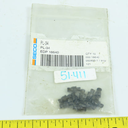 Seco PL-34 EDP 18640 Lock Pin for Indexable Insert Lot Of 10