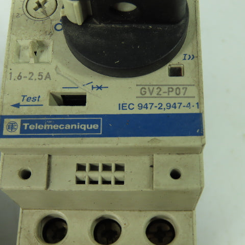 Telemecanique GV2-P07 3-Pole Manual Motor Starter Breaker 1.6-2.5A 600V Lot Of 2