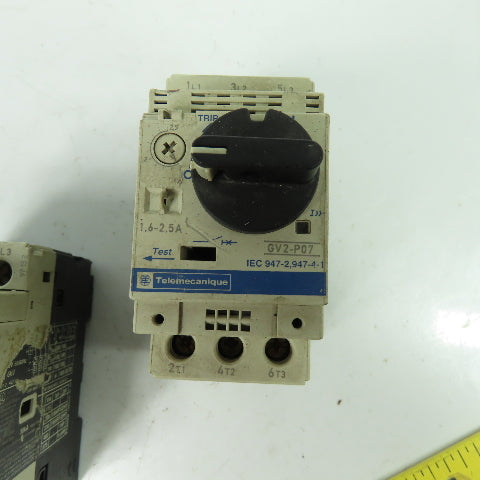 Telemecanique GV2-P07 3-Pole Manual Motor Starter Breaker 1.6-2.5A 600V Lot Of 2