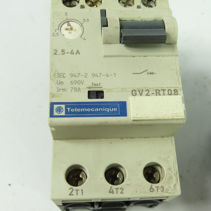 Telemecanique GV2-RT08 3-Pole Manual Motor Starter Breaker 2.5-4A 690V Lot Of 2