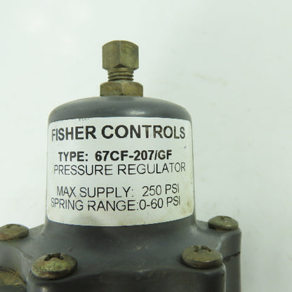 Fisher Controls 67CF-207/GF Pneumatic Pressure Regulator Max250PSI Range 0-60PSI