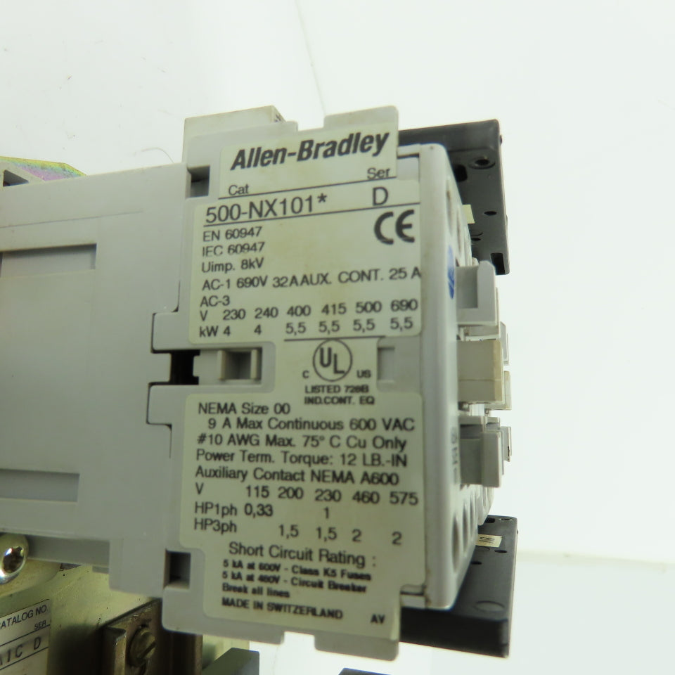 Allen Bradley 505-TOD-A1C 3Ph Reversing Motor Starter 600VAC 120V Coil