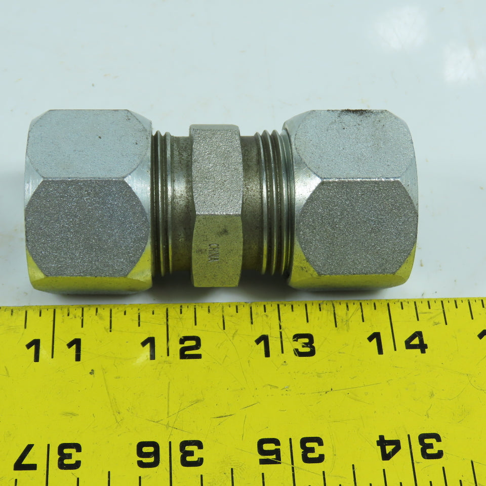 Single Ferrule Compression Tube Hydraulic Hose Fitting Coupling 1" x 1"