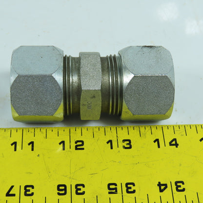 Single Ferrule Compression Tube Hydraulic Hose Fitting Coupling 1" x 1"
