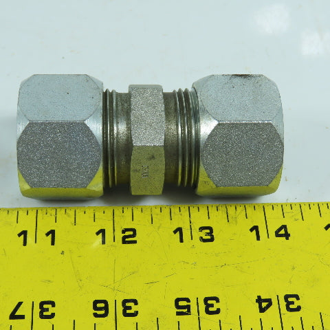 Single Ferrule Compression Tube Hydraulic Hose Fitting Coupling 1" x 1"