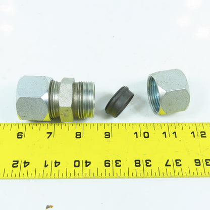 Single Ferrule Compression Tube Hydraulic Hose Fitting Coupling 1" x 1"