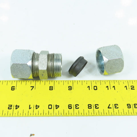 Single Ferrule Compression Tube Hydraulic Hose Fitting Coupling 1" x 1"
