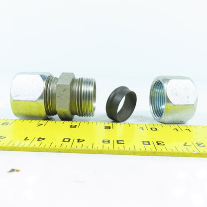 Single Ferrule Compression Tube Hydraulic Hose Fitting Coupling 1" x 1"