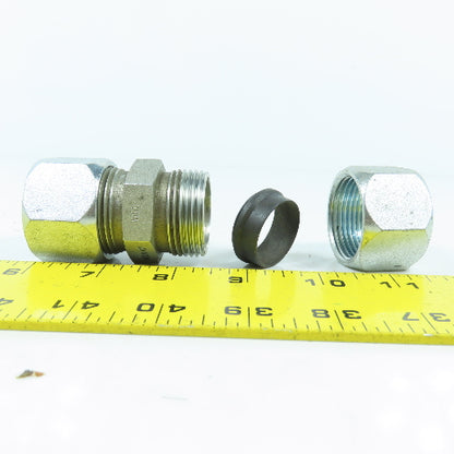 Single Ferrule Compression Tube Hydraulic Hose Fitting Coupling 1" x 1"