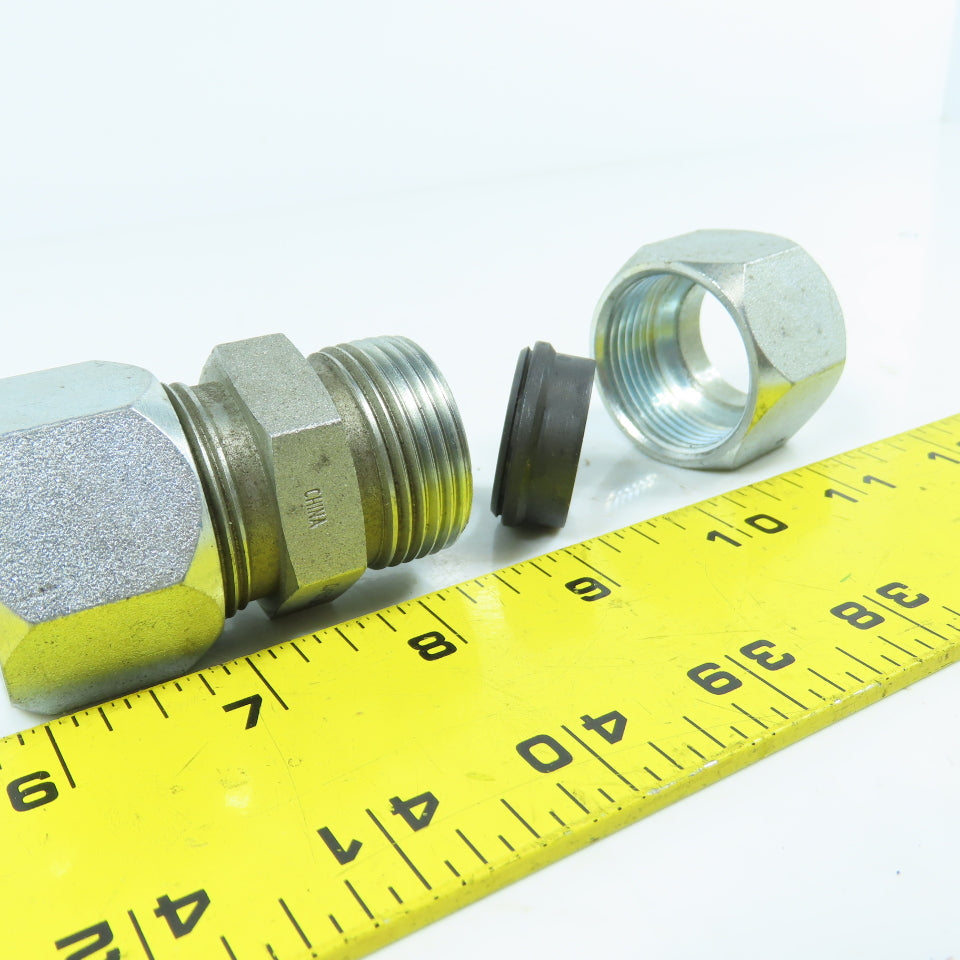 Single Ferrule Compression Tube Hydraulic Hose Fitting Coupling 1" x 1"