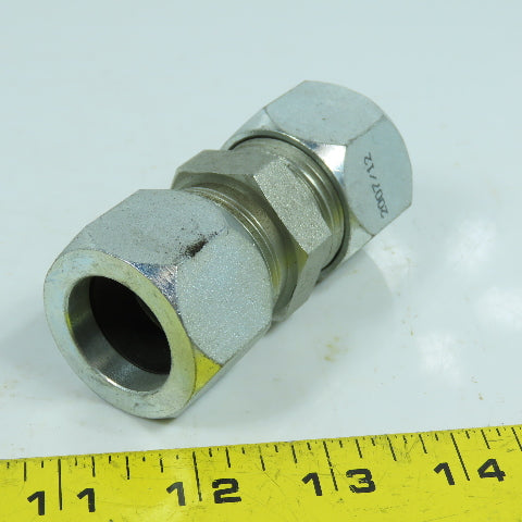 Single Ferrule Compression Tube Hydraulic Hose Fitting Coupling 1" x 1"