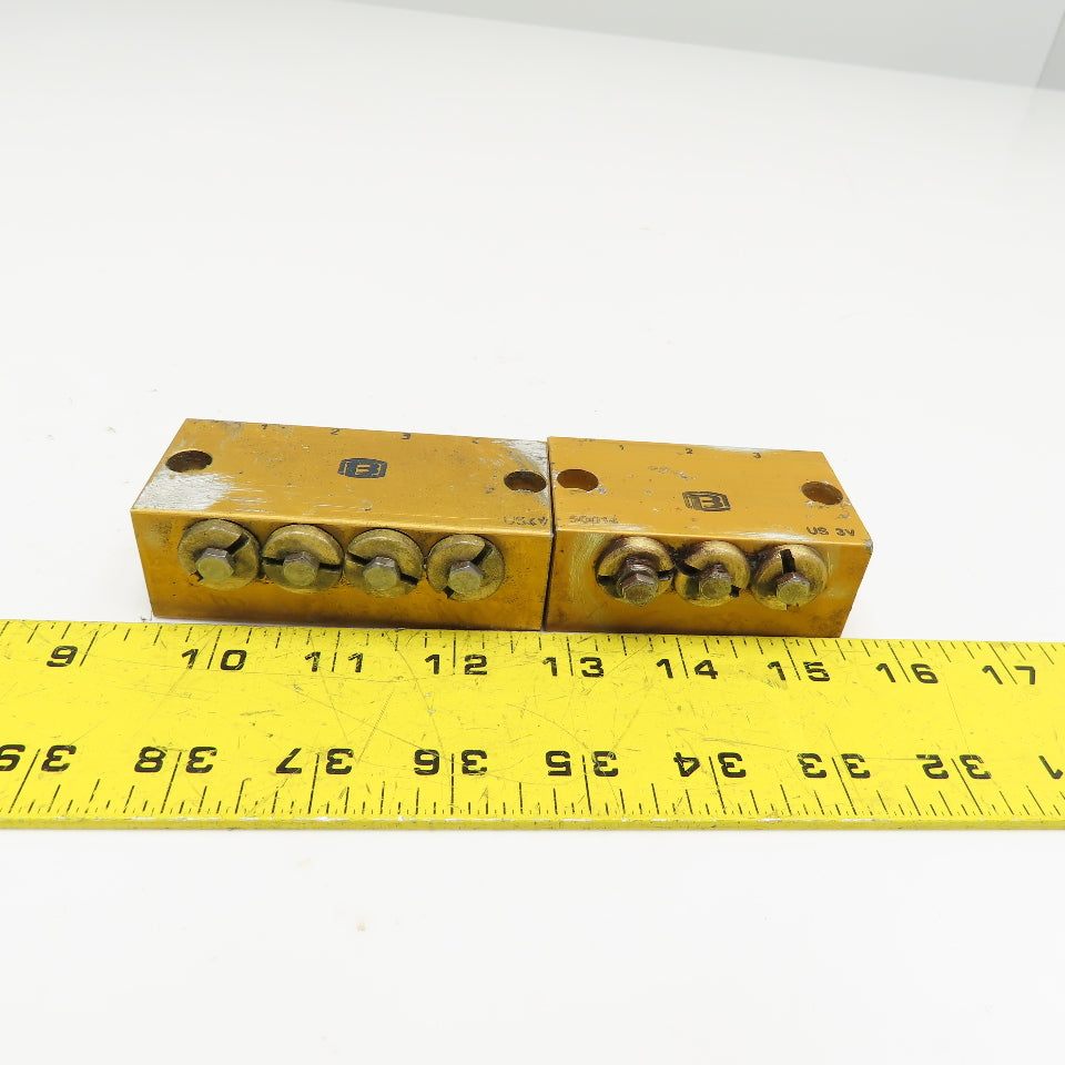 US 3V US 4V 3 & 4 Way Lubrication Metering Manifold Lot Of 2