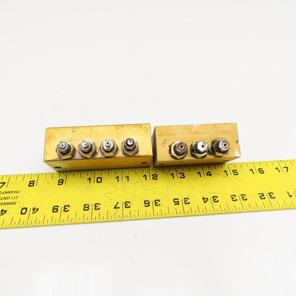 US 3V US 4V 3 & 4 Way Lubrication Metering Manifold Lot Of 2