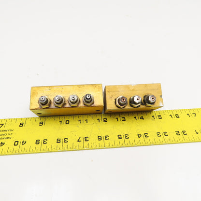 US 3V US 4V 3 & 4 Way Lubrication Metering Manifold Lot Of 2