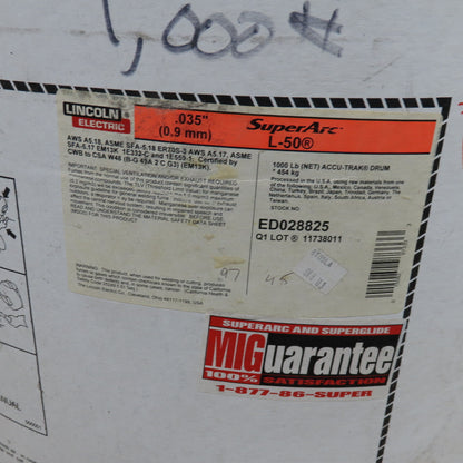 Lincoln Super Arc L-50 .035" Accu-Drum Welding Wire 1000Lbs