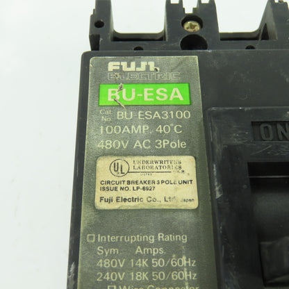 Fuji BU-ESA3100 3-Pole Circuit Breaker 480VAC 100A