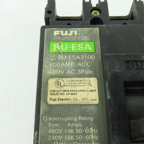 Fuji BU-ESA3100 3-Pole Circuit Breaker 480VAC 100A