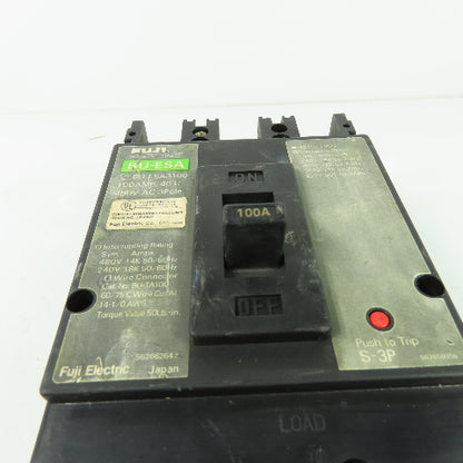 Fuji BU-ESA3100 3-Pole Circuit Breaker 480VAC 100A