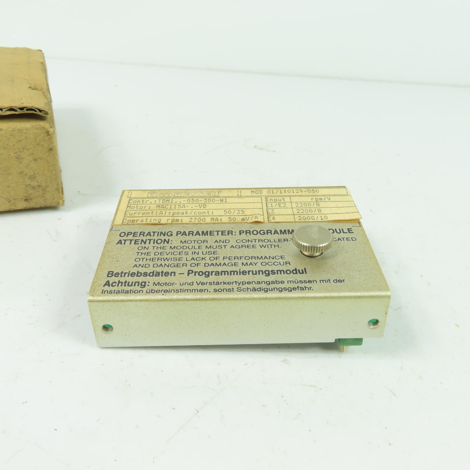 Indramat MOD 01/1X0129-050 Operating Parameter Programming Module 2700MA 50mV/A
